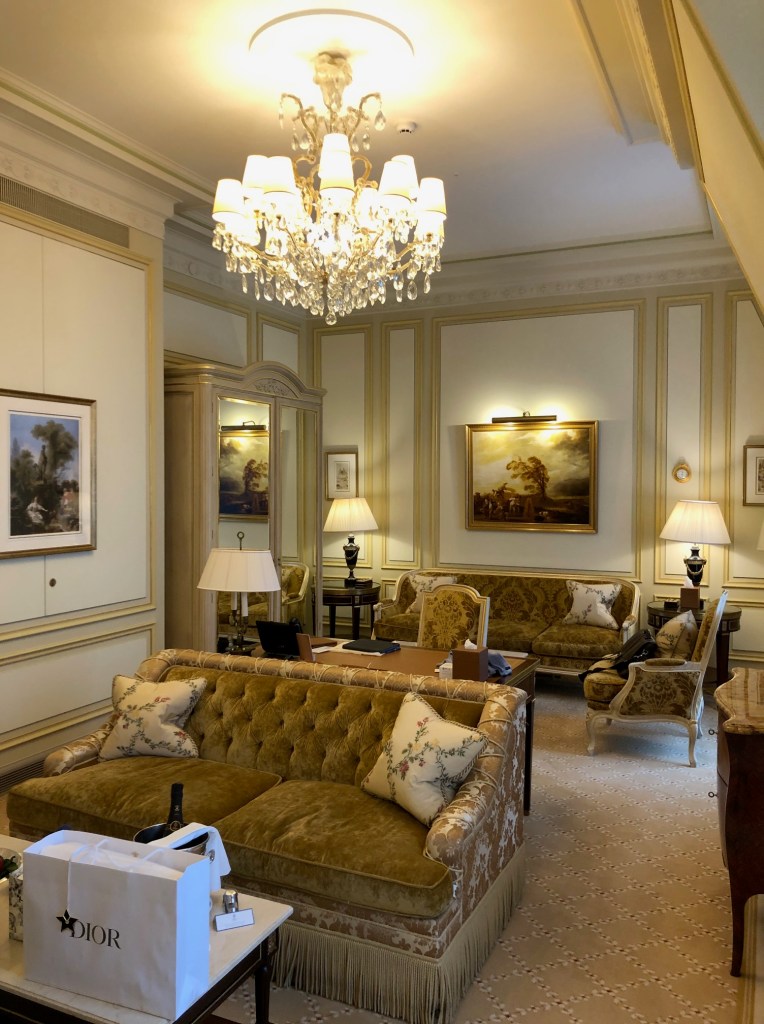 Living room in the Ritz suite